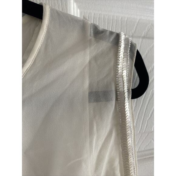 Aidan Mattox Womens 4 Ivory White‎ Beaded Dress Formal Event Glam - Picture 8 of 11